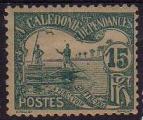 Nlle-Caldonie 1908 - Timbre-taxe/Due stamp, pcheurs sur pirogue - YT T 18 *