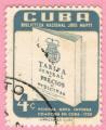  Cuba 1957.- Biblioteca Nnal. Y&T 466. Scott 582. Michel 551.