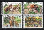 Animaux Vie pastorale Togo 1974 (201) srie compl Yv 822-823+PA239+240 oblitr