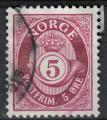 Norvge 1969 Oblitr Used Corne Postale Postfrim 5 Ore Lilas Rouge Fonc SU