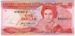  **   EAST  CARAIBES  (Antigua)     1  dollar   1985   p-17a  (A)    UNC   ** 