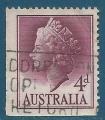 Australie N235 Elizabeth II 4p oblitr (non dentel  gauche et en bas)