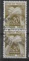 1960 FRANCE Taxe 92 oblitr, cachet rond, gerbe, x2