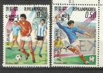 Kampuchea (Cambodge 1986); Y&T n 522 & 523, Foot, coupe du monde 1986 Mexique