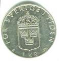 Sude 1990 - Pice/Coin 1 Kr, Carl XVI Gustaf - circule mais propre