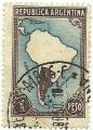 Argentina 1937.- Mapa. Y&T 386. Scott 446. Michel 427Y.