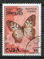 Timbre de CUBA 1993  Obl  N 3337  Y&T  Papillon