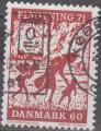 DANEMARK - 1971 - Yt n 516 - Ob - Aide au rfugis 60o rouge brun