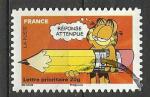 France 2008; Y&T n 4279; lettre 20gr, carnet Garfield, rponse attendue...
