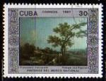 Cuba 1987 - Peinture : paysage avec des figures par F. Zuccarelli - YT 2751