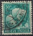 Inde 1967 Oblitr Used Fruits Mangoes Mangues vert bleutre fonc SU