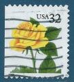 USA N2568 Rose jaune oblitr (non dentel  gauche)
