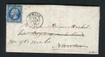 Belle lettre de St Malo pour Nantes ( 1854 ) avec un n° 14A Variété Point Blanc