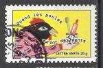 France 2013; Y&T n aa793; lettre verte 20g, issu du carnet 10 mots, poule