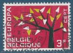 Belgique N1222 Europa 1962 3F oblitr