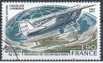 1977 FRANCE PA 50 oblitr, cachet rond, Lindbergh