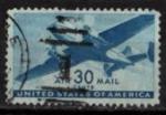 USA 1941; Y&T n PA 31; 30c, bleu, avion bi-moteur