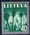 Lituanie 1991 avec gomme Symboles Nationaux vert 40