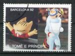 Timbre S. TOME THOME & PRINCIPE 1992 Obl N 1146J  Y&T JO Barcelone Mascotte
