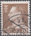DANEMARK - 1961/62 - Yt n 398 - Ob - Roi Frdrik IX 20o brun ; king