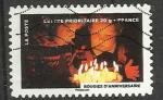 France 2012; Y&T n aa762; lettre 20g, le feu; bougies d'anniversaire