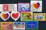 France : 25 timbres oblitrs de 1999, beaucoup d'oblitrations rondes
