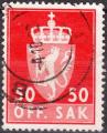NORVEGE - 1955/76 - Yt SERVICE n 79 - Ob - Armoirie 50o rouge