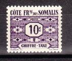 COTE DES SOMALIS - Timbre-taxe n44 neuf avec charnire