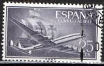 Espagne : Y.T. PA267 - Avion "Superconstellation" 25cts  - oblitr - anne 1955