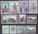 BELGIQUE 11 timbres oblitrs de 1968