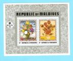 MALDIVES PEINTURE FLEURS TOURNESOL 1973 / MNH**