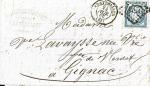 FRANCE - Lettre de 1866 avec Yt n22 - MONTPELLIER => GIGNAC