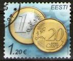 **   ESTONIE   1,20   2014  YT-744  " Euro coins "  (o)   **