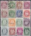 NORVEGE petit lot sympa de 16 de timbres oblitrs au mme type