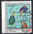 France 1992; Y&T n 2783; 2;50F + 0,60 Croix Rouge, entraide, oiseaux