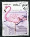 Timbre LAOS Rpublique 1986  Obl   N 690  Y&T   Flamant Rose