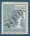Allemagne Berlin N5 Ouvrier 12p gris surcharg neuf sans gomme