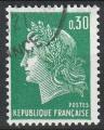 Timbre oblitr n 1611(Yvert) France 1969 - Marianne de Cheffer