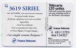 Tlcarte 120 Units n F515 France 10/94 - 3619 Siriel, SO5