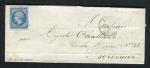 Rare lettre de Libourne pour Bordeaux ( Gironde Février 1863 ) avec un n° 14A 