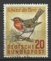RFA 1957; Y&T n 147; 20p protection de la faune, oiseau, rouge-gorge