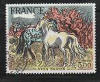 France timbre n 2026 ob anne 1978 Oeuvre "Chevaux de Camargue"