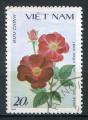 Timbre Rpublique Socialiste du VIETNAM 1987 Obl N 858  Y&T Fleurs Roses