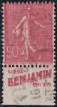 Bande pub BENJAMIN  sur timbre oblitr n199 au type 4