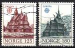 Norvge 1978; Y&T n 725-26; 125 & 180o, Europa, glises en bois