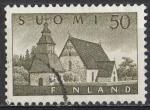 Finlande 1957; Y&T n 454; 50m olive, glise de Lammi