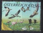 Autriche 2002 Oblitr Used Oiseaux Birds Cigogne Blanche Flamand Rose .... SU