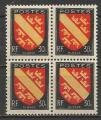 France 1946; Y&T n 756 N x 4; 30c Armoirie; Alsace