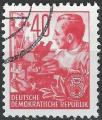 Allemagne - RDA - 1953 - Yt n 130 - Ob - Plan quinquennal 40p rouge chimiste