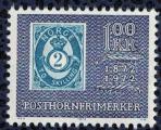 Norvge 1972 Utilis 100 Ans Timbres Corne Postale posthorn stamps 1 Kr SU